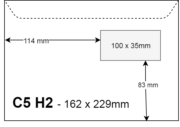 kuvert med tryck C5 H2
